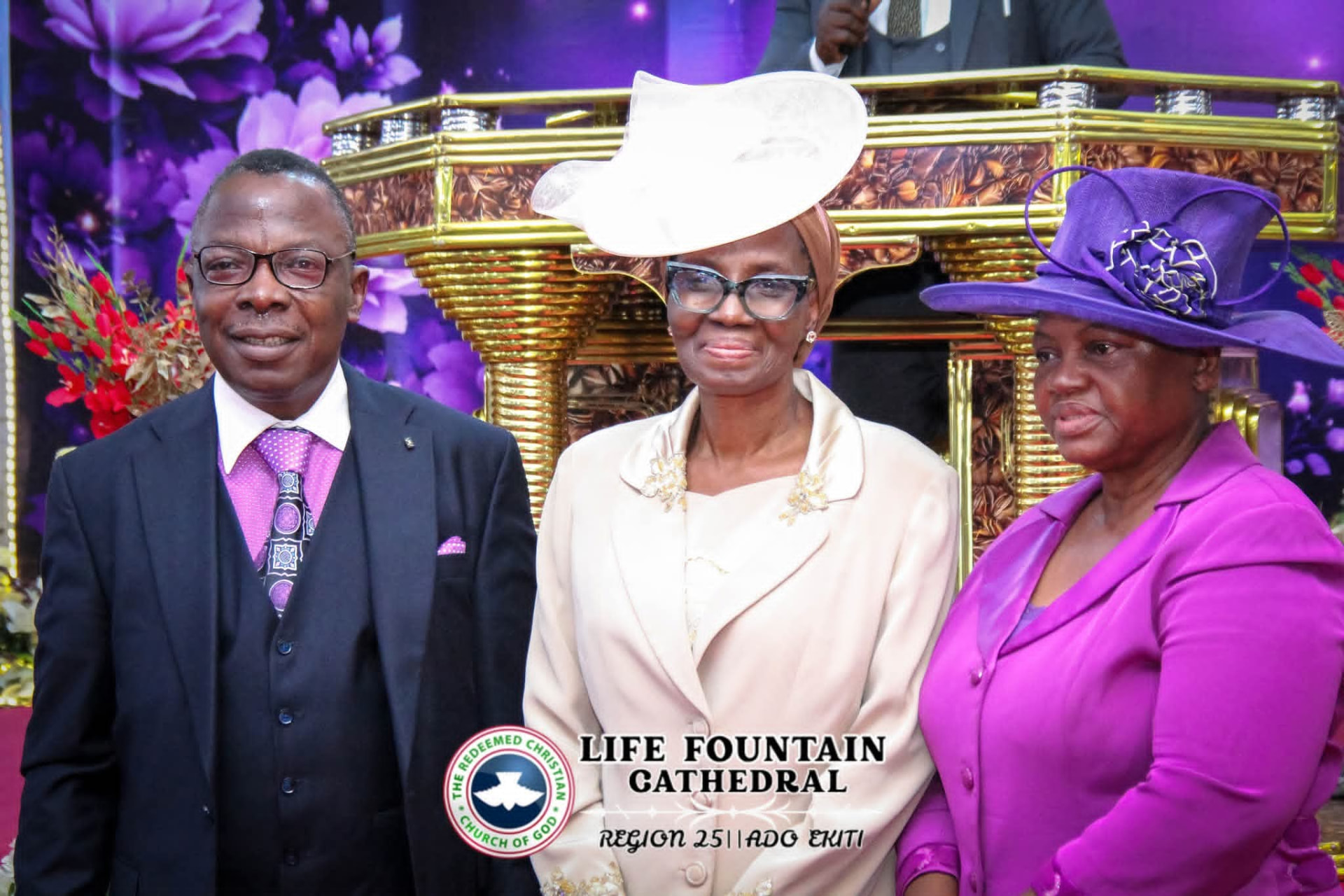 Left to right: Pastor Tunde Abdullahi, Pastor Mrs Adeola Mensah and Pastor Mrs Esther Abdullahi at Life Fountain Cathedral